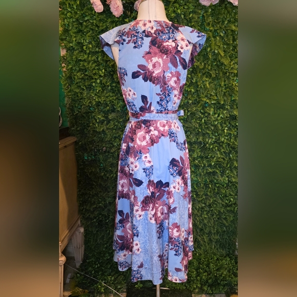 Alex Marie Floral Midi Dress in Blue and Purple - Picture 2 of 8